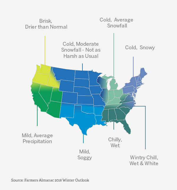 冬季前景美国地图2018